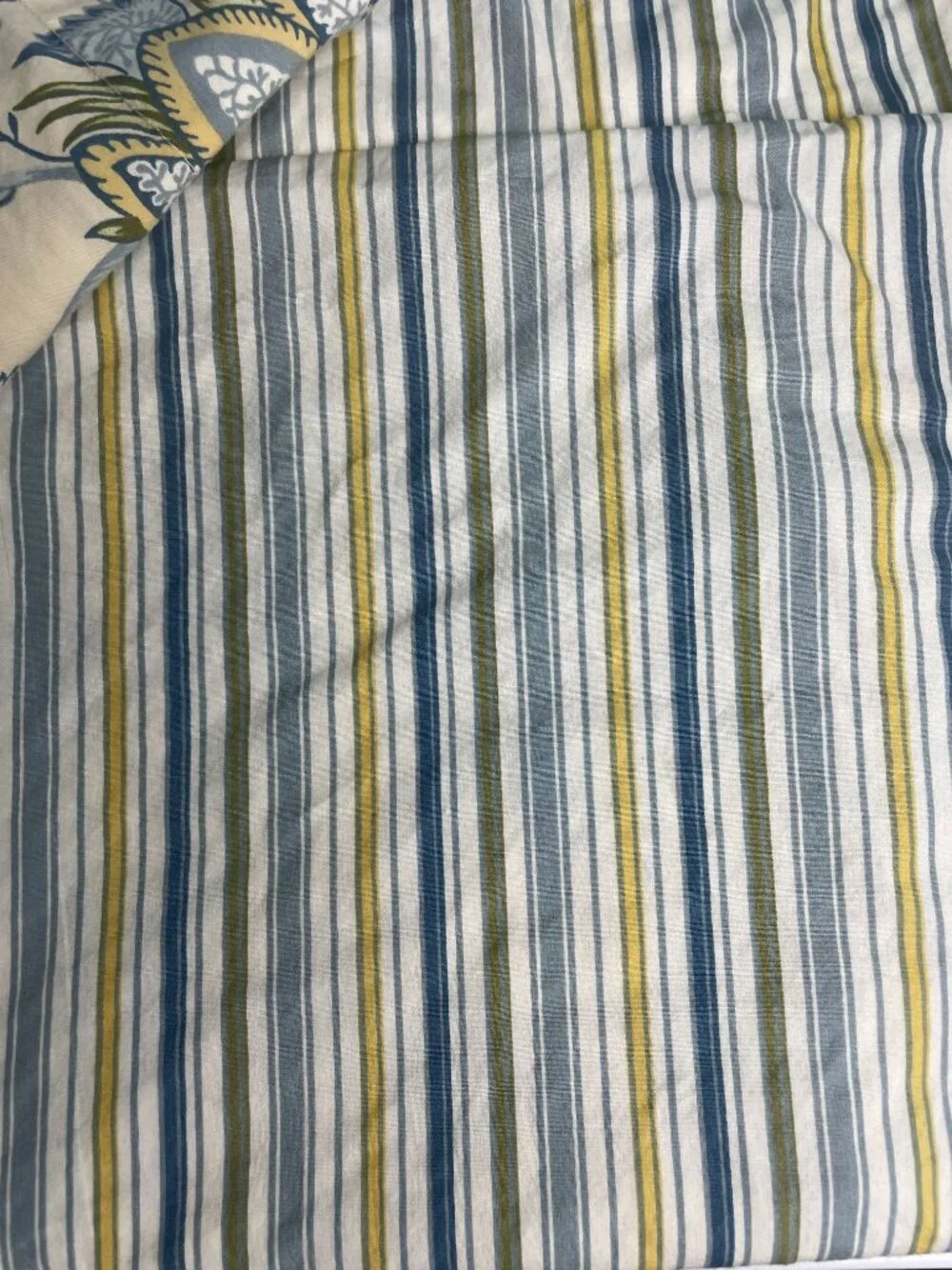 Pottery Barn Set of 2 Standard Shams Muted Yellow/green/blue 100% Cotton